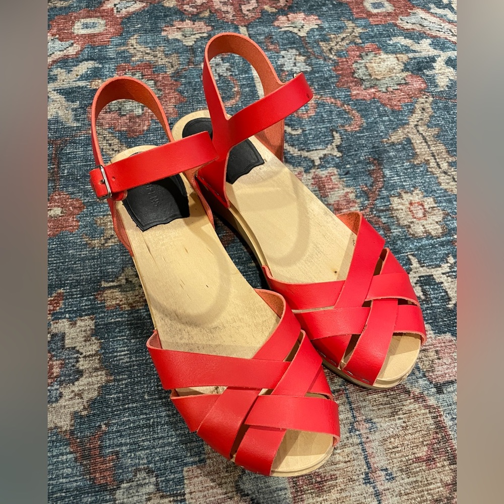 Red Swedish Hasbeen Sandals EU40